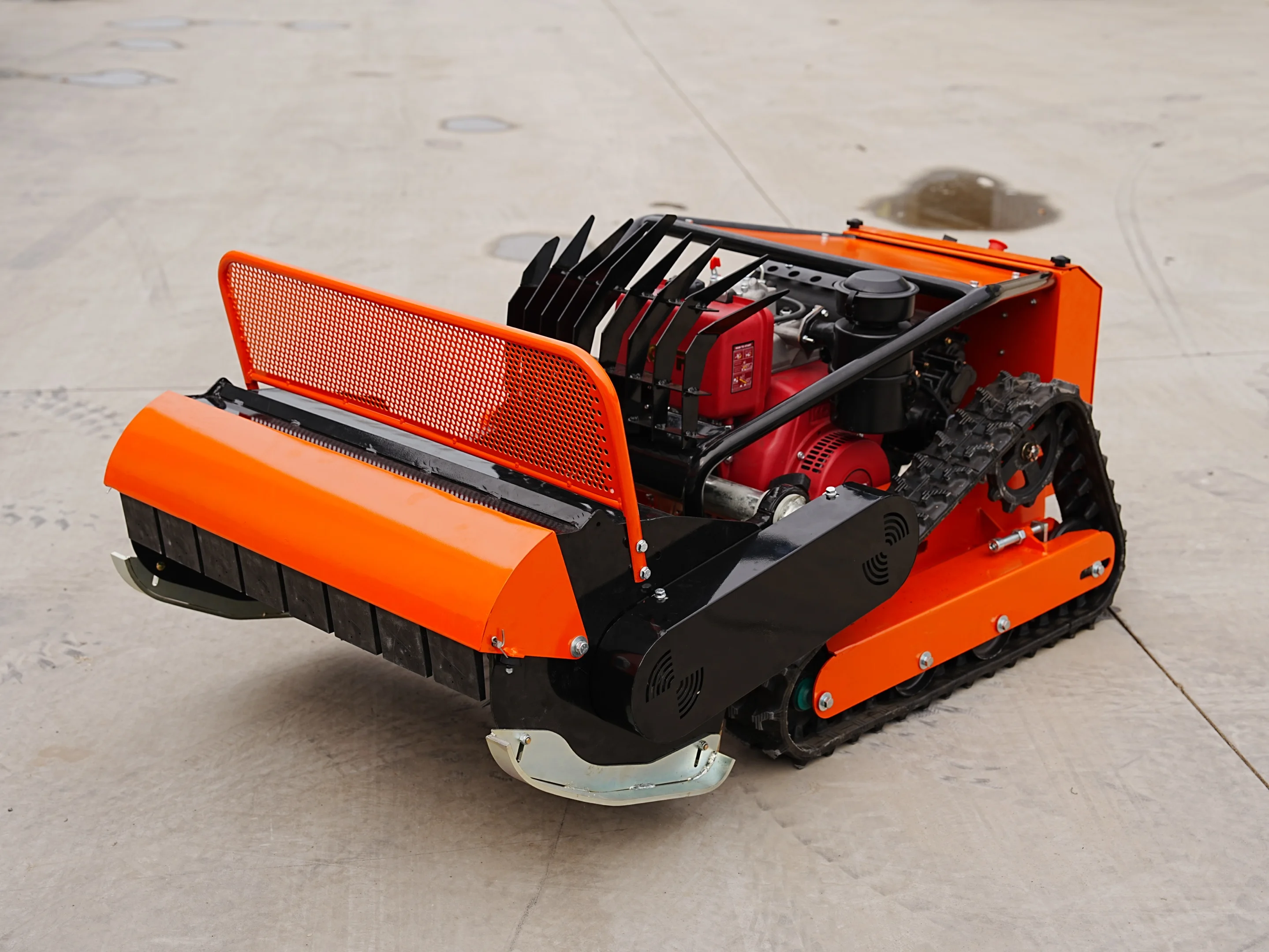 

Factory price zero rotation tractor automatic all terrain agricultural rubber remote control lawn mower