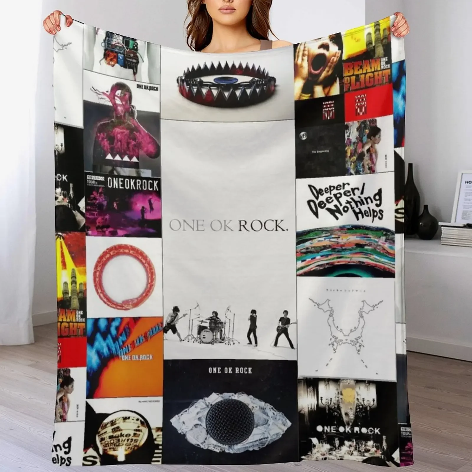 one ok rock poster Throw Blanket Soft Sherpa Fleece Warm Blanket for Winter