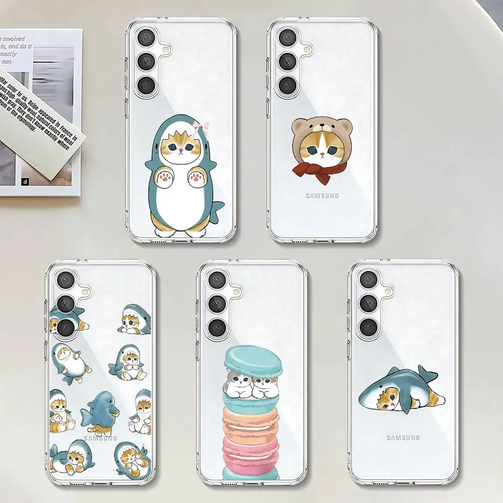

Cute Cat M-mofusand Anti-Fingerprint Transparent Phone Case For Samsung Galaxy A52,A12,A51,S24,S23,S22ULTRA,S21 Edge,S20LITE,Plu