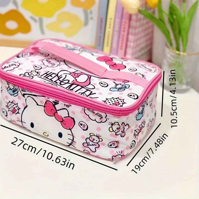 Kawaii Sanrio Hello Kitty Lunch Bag Cute Cartoon Lunch Bag Student Lunch Box borsa isolata borsa per il pranzo portatile di grande capacità