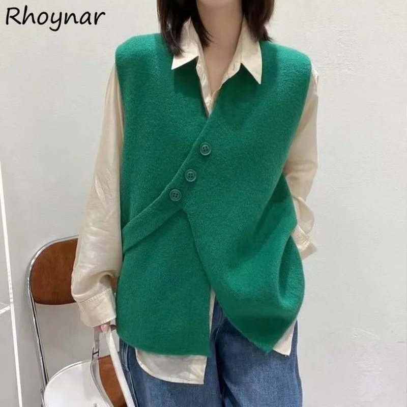 

Sweater Vest Women 5 Colors Retro Criss-cross Elegant Loose V-neck Classic Basic Daily Students Casual Spring Clothing Chic New