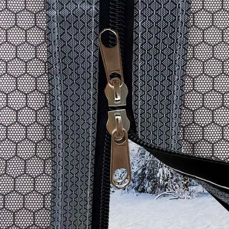 Customizable Graphene Zipper Thermal Window Curtain for Home Bedroom, Winter Windproof, Self-Adhesive Drill-Free & Easy to Clean