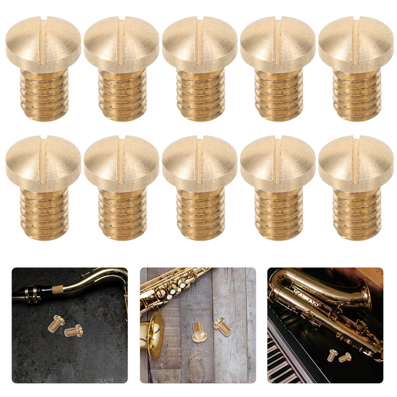 

10Pcs Saxophone Repair Screws Brass Replacement Parts for Alto Tenor Soprano Saxophone Maintenance Accessories