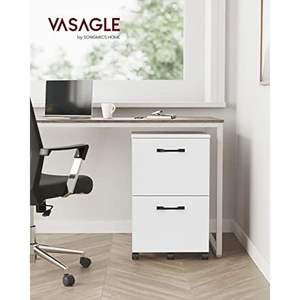 VASAGLE 2-Drawer File Cabinet, Filing Cabinet for Home Office, Small Rolling File Cabinet, Printer Stand,  A4, Letter-Size Files