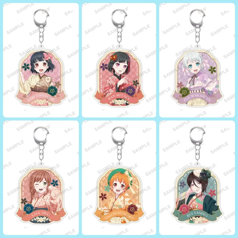BanG Dream! Girls Band Party! Acrylic figure keychain Cartoon pendant Bag Charms Backpack Pendant Friends Gifts