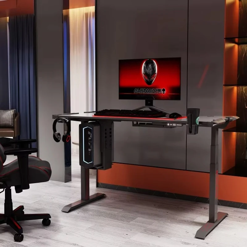 

Led Light PC Computer Desk Home Office Ergonomics Height Adjustable Multifunctional Game Table