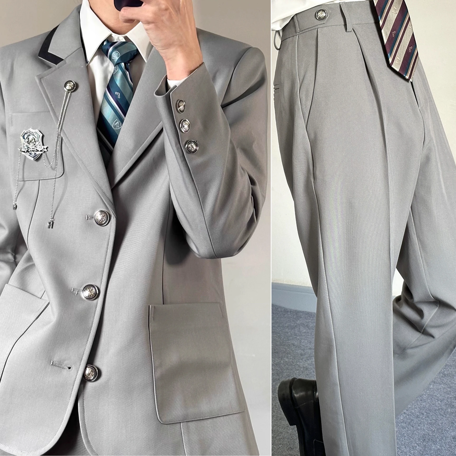 Gray suit + gray trousers [suit]
