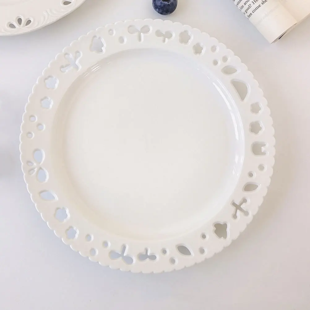 

Замысловатая керамическая десертная тарелка, небольшой элегантный дизайн, многоразовая посудомоечная машина для сладостей, выпечки, кофейни