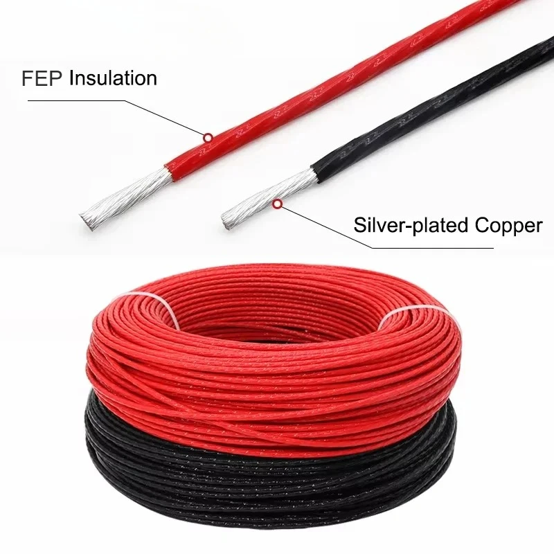1/5/10m PTFE Verzilverde Draad 30AWG - 20AWG Hoge Zuiverheid OFC Elektronische HiFi Audio luidspreker Hoofdtelefoon DIY Signaal Koperen Kabel