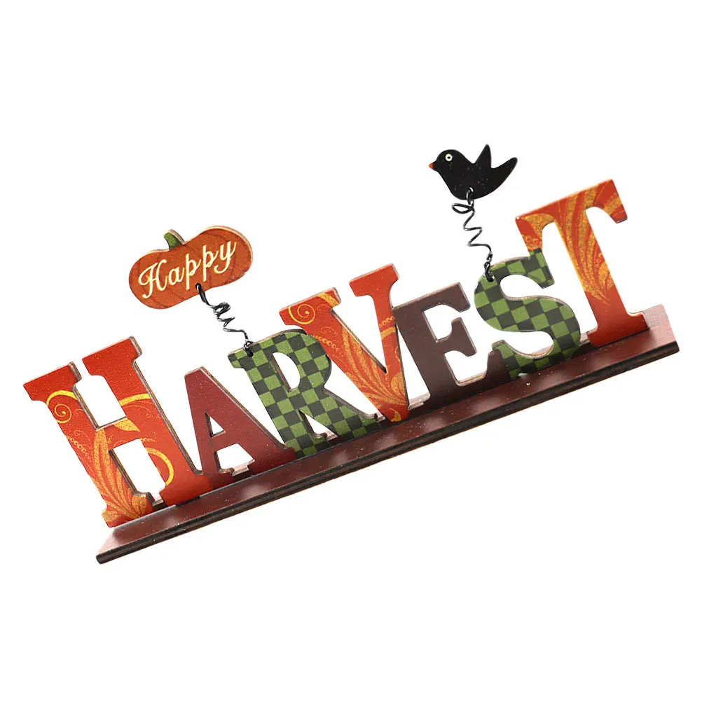 

1Pcs Wooden Letter Ornament Creative Thanksgiving Decorative Letter Adornment Practical Home Party Decoration Word Adornments