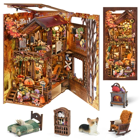 Деревянная 3D головоломка My Home - Книжный уголок с щенком — изображение товара