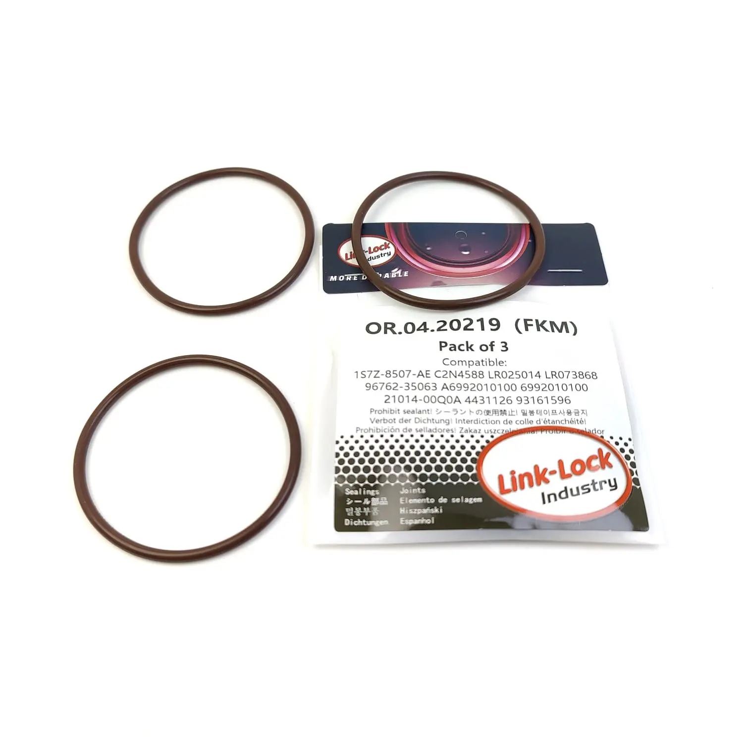 

LINK-LOCK 3PCS OR.04.20219 FKM Viton Sealing O-Ring Kit of Water Pump 1S7Z-8507-AE C2N4588 LR025014 LR073868 96762-35063 A699201
