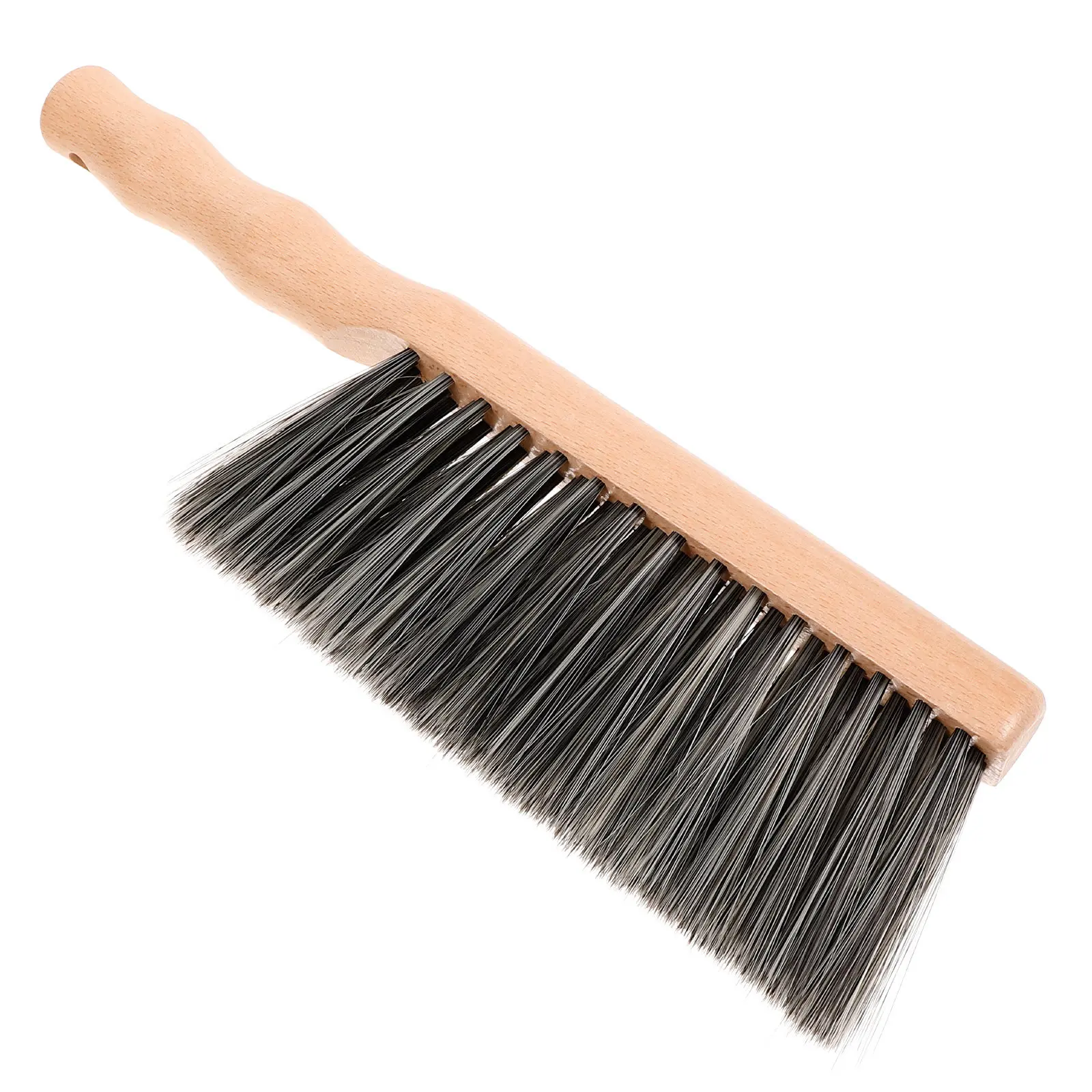 Fireplace Cleaning Brush Wooden Handle Pet Bristles Ergonomic Anti-Slip Design for Hearth Grill Mantel Bench Fireplace