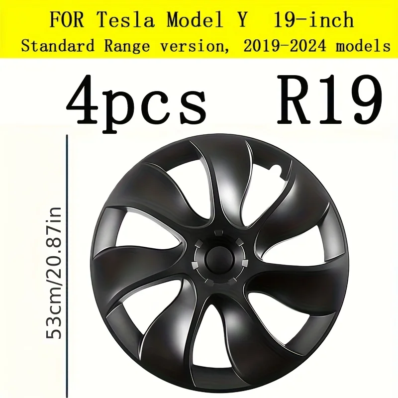 

Для Tesla Model Y, 19-дюймовые колпаки на колеса, 2020-2024, симметричный комплект колпаков-турбинок, декоративные накладки на диски, левый и правый дизайн