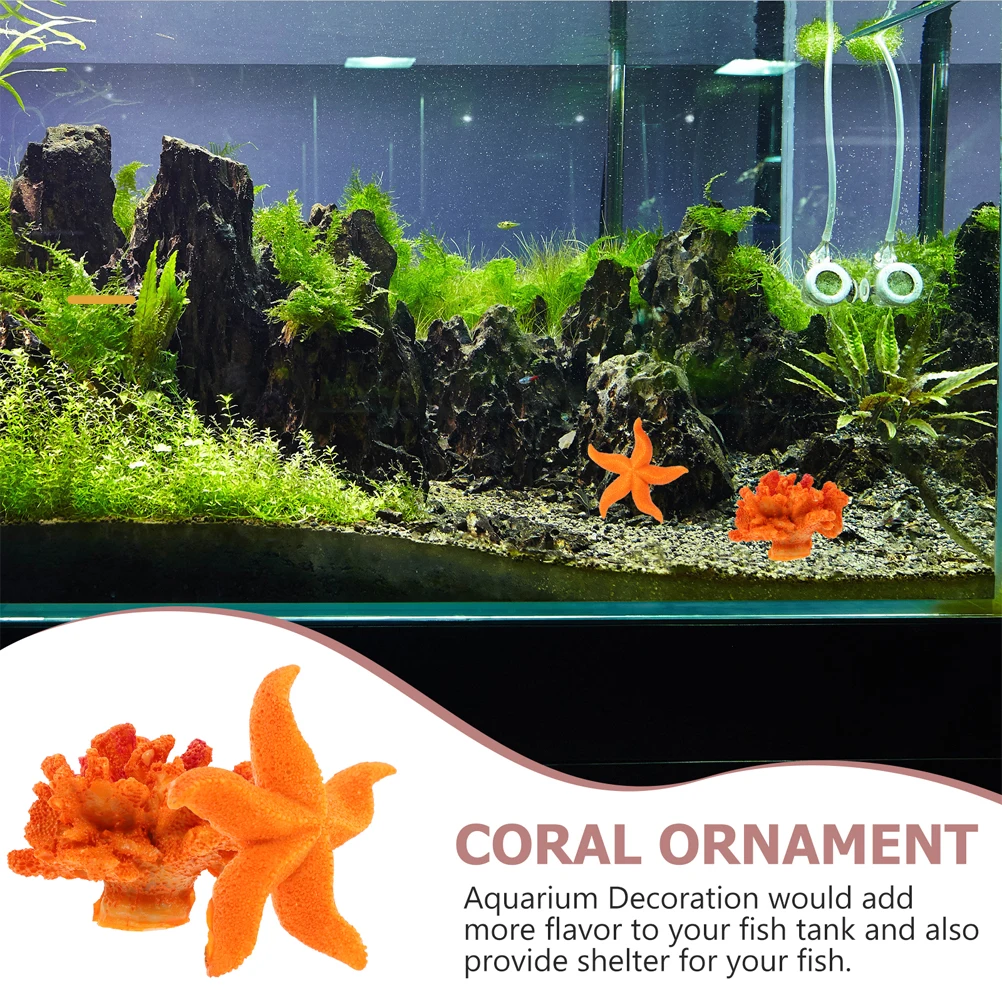 

4 Pcs Fish Tank Coral Set Landscaping Decoration Aquarium Plants Landscape Decorative Marine