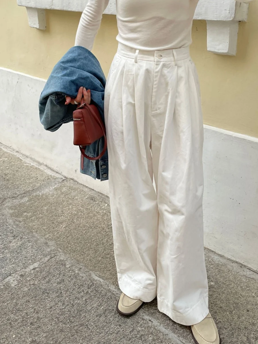 

Faionable High Waist Loose Wide Leg Casual Pants Women's Spring Summer Versatile New Sle Quali plus Size Trousers