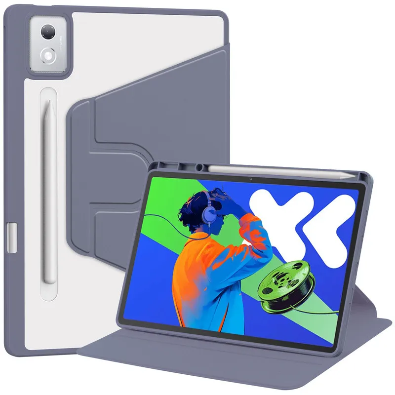 

360 Rotation Acrylic Tablet Case for Lenovo Xiaoxin Pad Pro 12.7 2025 TB373FU TB375FC 12.7 inch with Pencil Holder