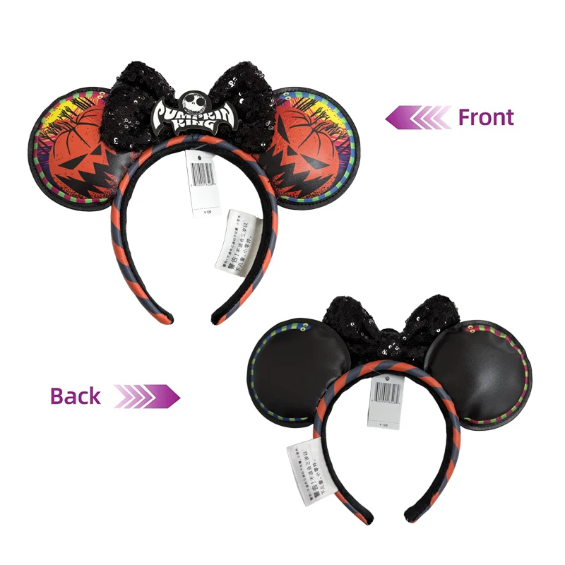 Mickey Mouse Ears Headband PU Leather Shanghai Disneyland New Green Tinker Bell Minnie Headband Hair accessory Hairpin