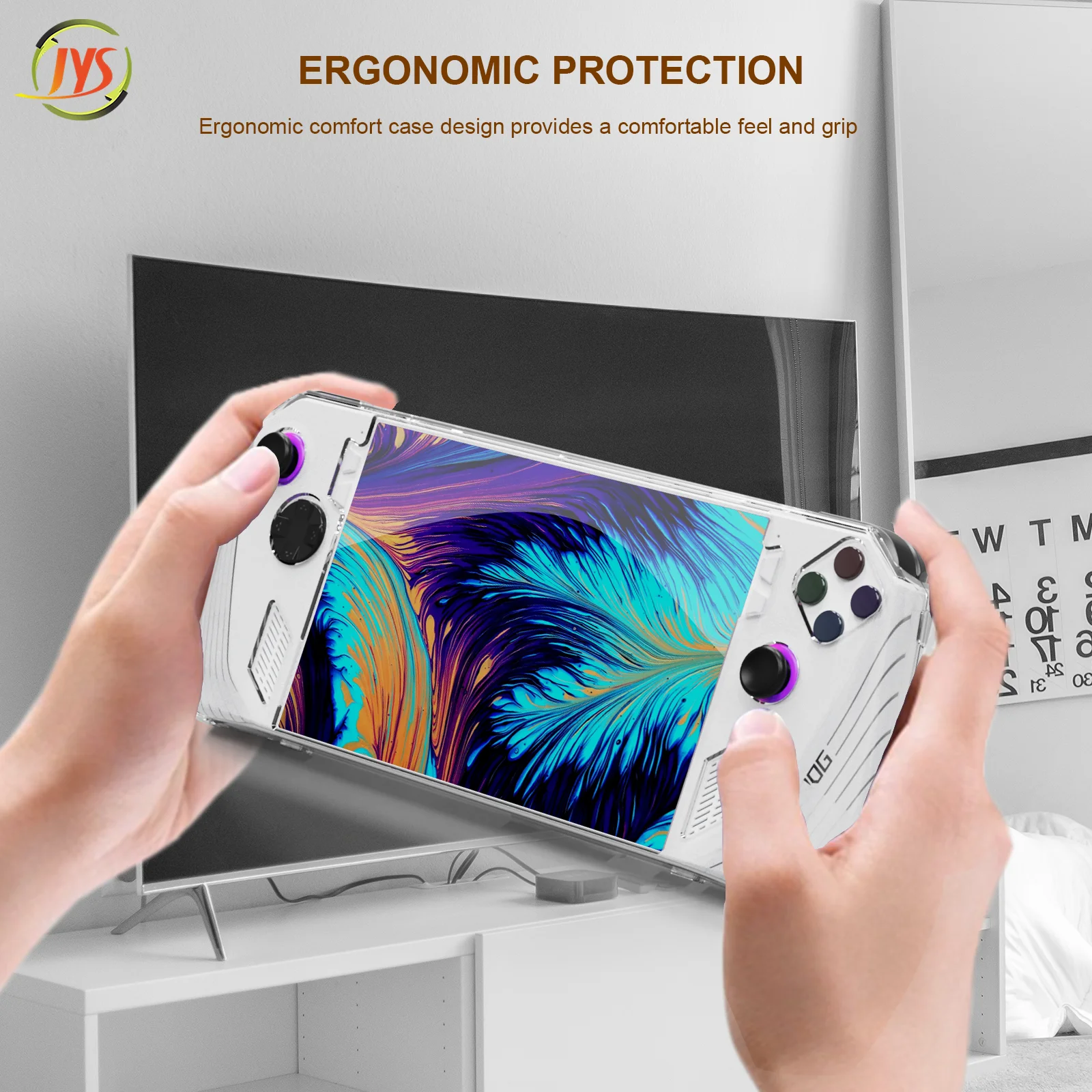 Transparente Console Protector Case, estojo protetor à prova de choque, anti-colisão com suporte dobrável para Asus ROG e Ally Game Console