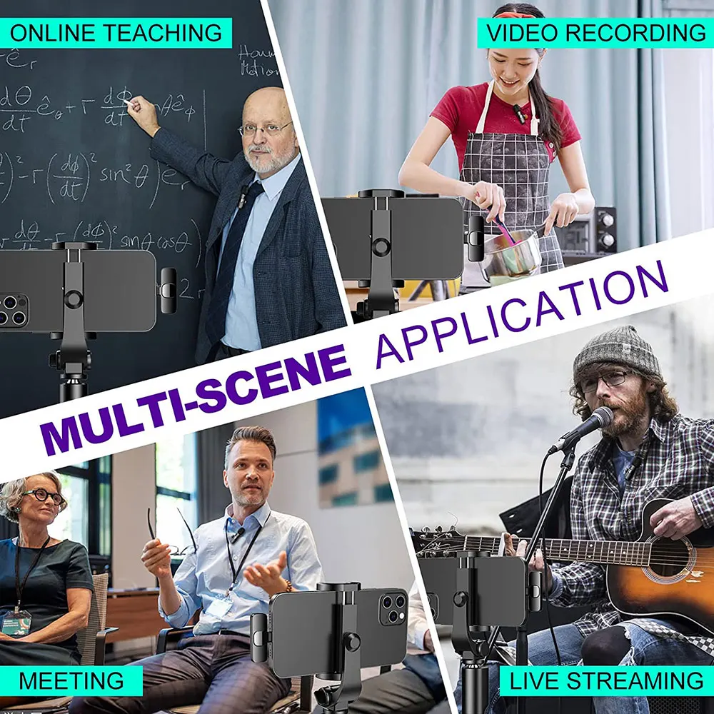 Draadloze Lavalier Microfoon Draagbare Audio Video-opname Mini Microfoon Voor Iphone Android Live-uitzending Gaming Telefoon Microfonoe