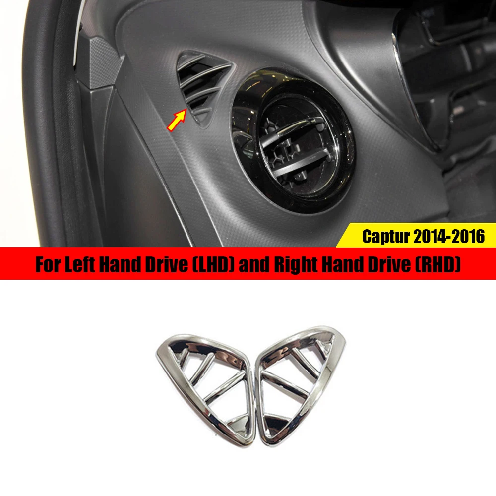 ABS Chrome Interior Accessories For Renault Captur 2014 2015 2016 Car Reading Lampshade panel Dashboard Air Vent Cover Trim