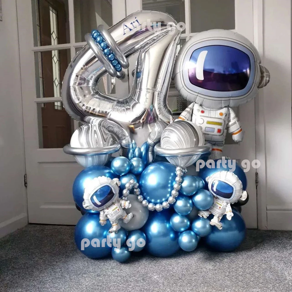 

33pcs Outer Space Astronaut Theme Party 0-9 Number Foil Balloons Kids Birthday Party Decorations Kids Baby Shower Supplies Toys