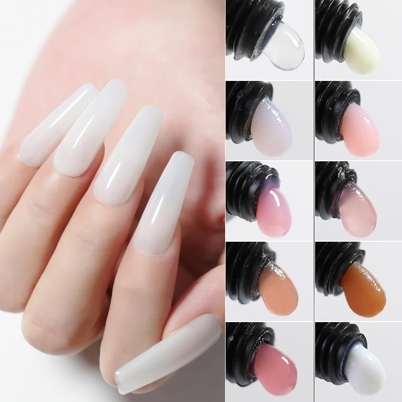 15ML/30ML Solid Color Nail Extension Gel Build Poly Nail Acrylic Gel UV Quick Extension of Crystal Model Painless Crystal Glue