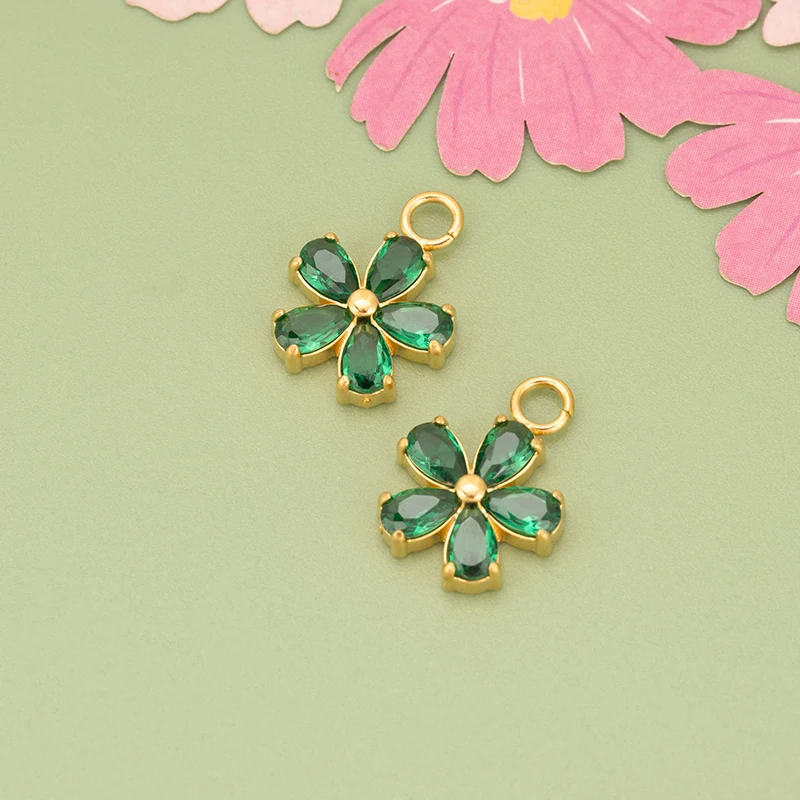 assoonas, 4 Stück/Set, MI70, wasserdichte Schmuckaccessoires, 316L-Edelstahl, Zirkonia, Anhänger, Schmuckzubehör, DIY-Anhänger – Detail 9