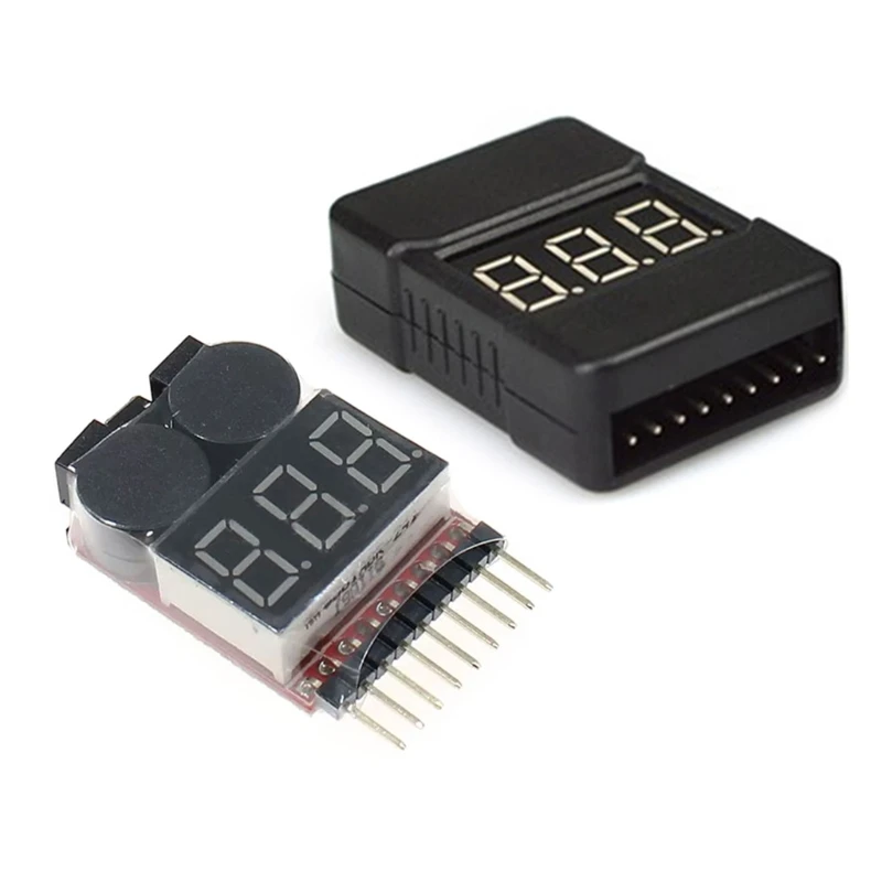 

Liion Battery Voltages Tester Voltages meter Monitors Buzzers Alarm 1-8s 3.7V-22.2V