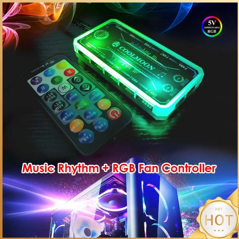 

For PC Case Fan Cooling Cooler Adapter LED RGB Lamp Controller+Remote Control