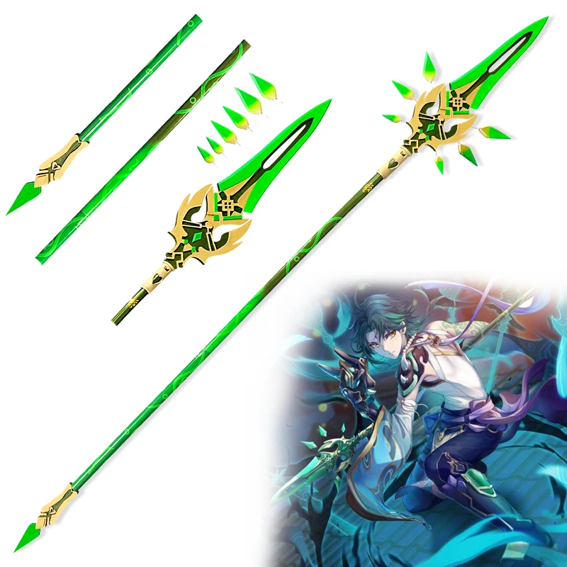 

Anime Cosplay Genshin Impact Xiao Cosplay Arms Men Game Props Knife and Spear Primordial Jade Winged-Spear Xiao Spear Props