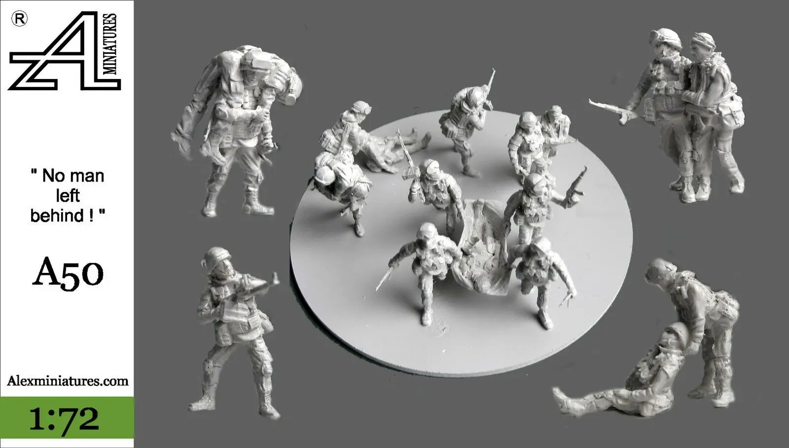 

1/72 Scale Die-casting Resin Picture "No One Left Behind" Group Scene Layout Model Assembly Package Free Shipping (Unpainted)