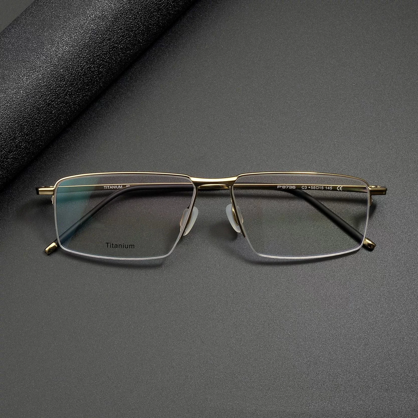 Aerodynamic Design Titanium Glasses Frames – Lightweight Durable Optical Eyewear, Minimalist Geometric RX Frames P8736