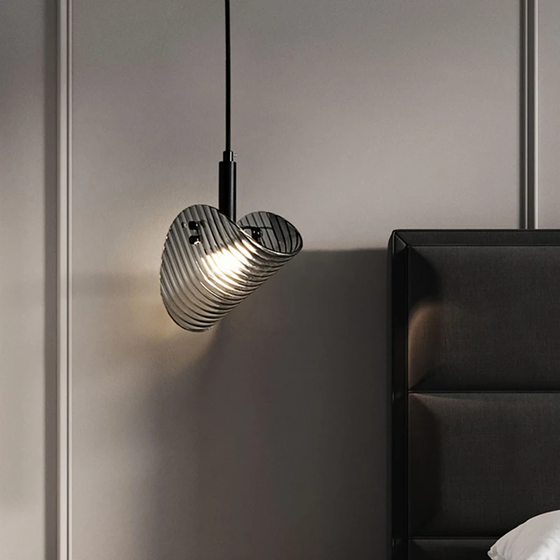 

Modern simple bedroom bedside lamp Nordic restaurant bar chandelier light luxury entrance porch living room background lamp