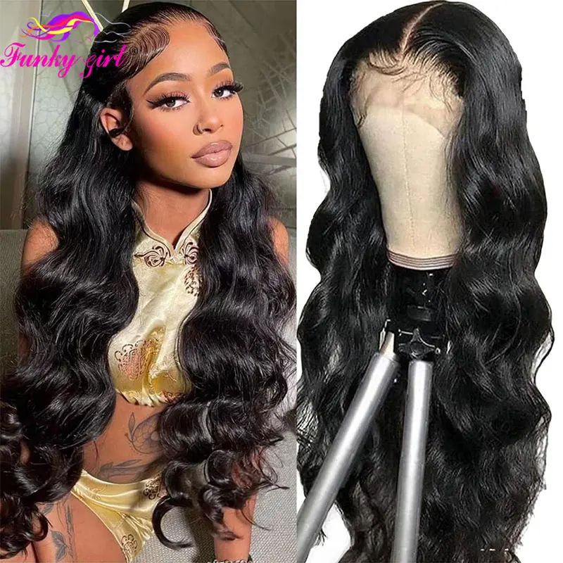 

100% Brazilian Human Hair Body Wave Lace Front Wig Pre Plucked Natural Hairline Human Hair Lace Frontal Wigs Body Wavy Remy Wigs