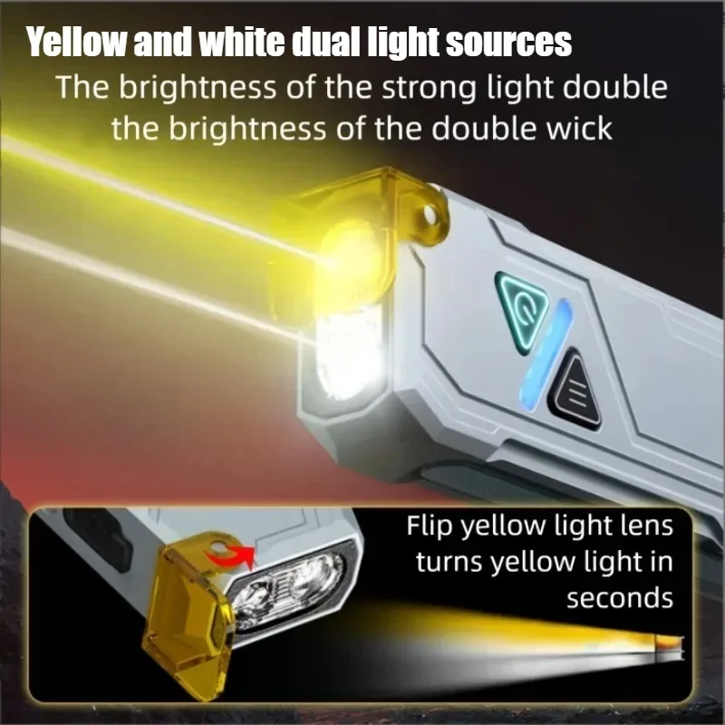 متعدد الألوان التخييم ضوء مرفق مغناطيسي USB قابلة للشحن الألومنيوم البناء الأبيض الأرجواني الضوء الرئيسي 7 ألوان الجانب مصباح