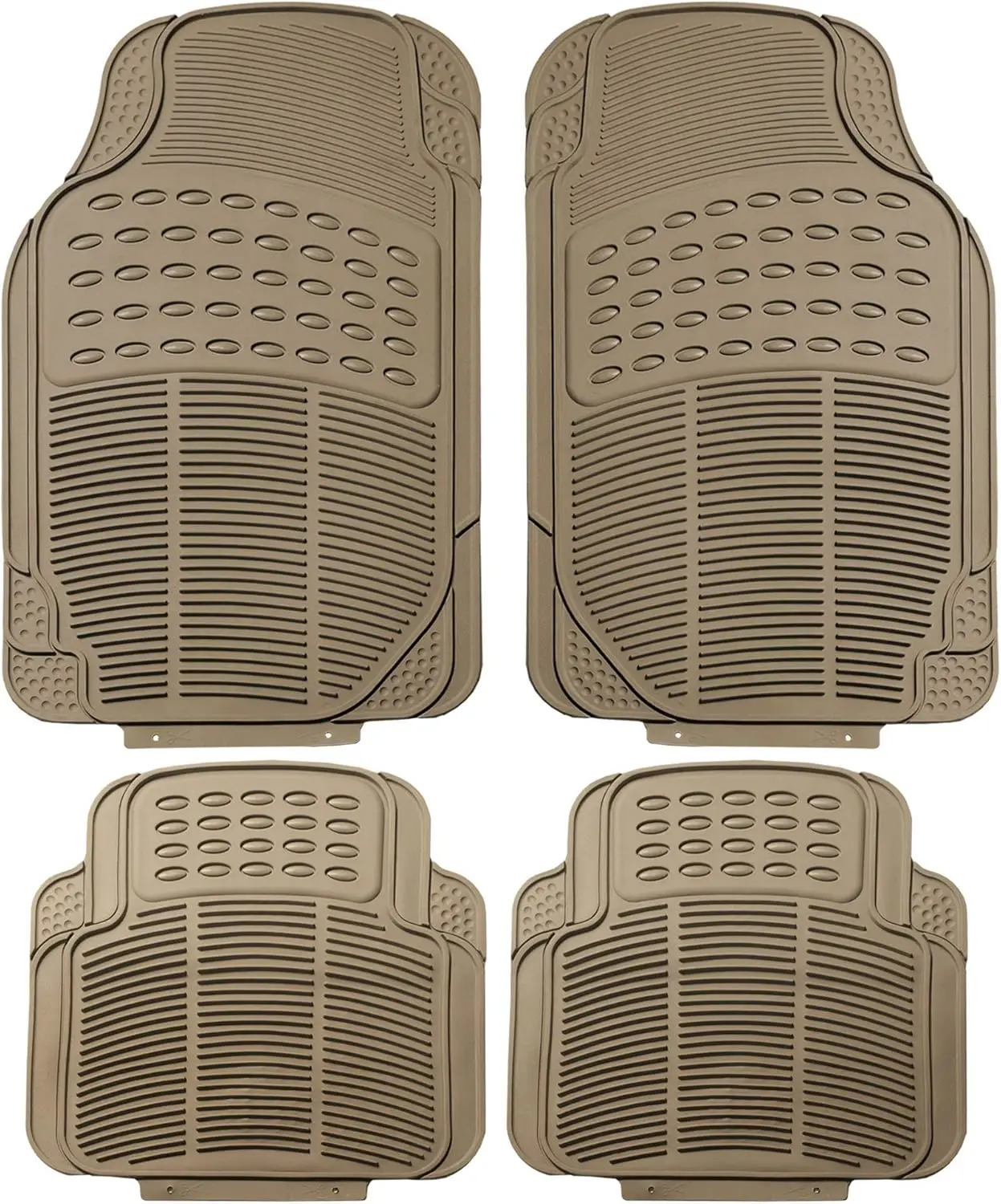 

Универсальные резиновые коврики для автомобилей, полный комплект, влагостойкие и обрезаемые, для седанов, внедорожников, грузовиков, бежевые
