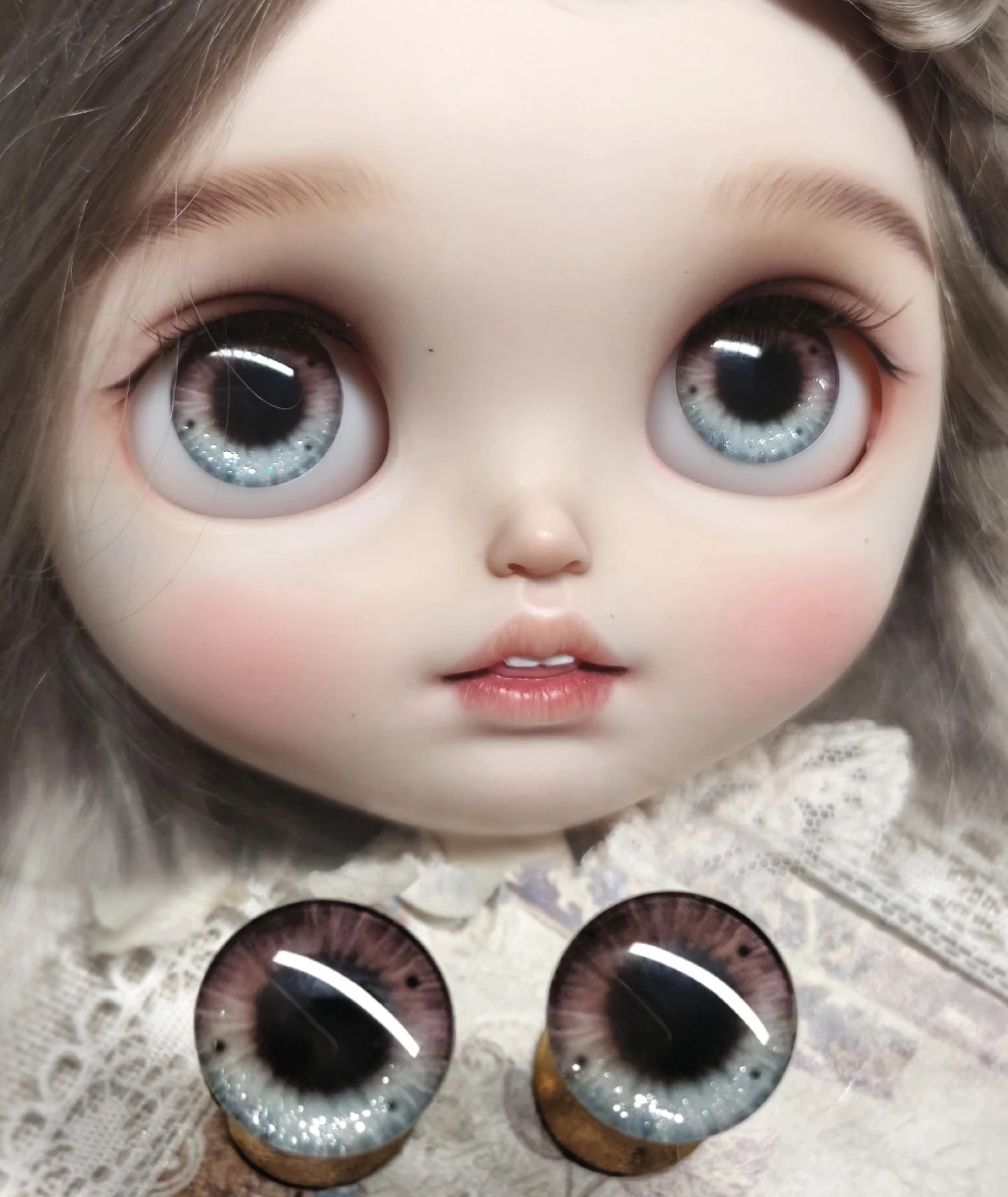 Dula Handmade Magnetic Eye-bracket Glass Hand Drawn Printing Eyepiece Eye Chips Blythe Bjd Doll Accessories