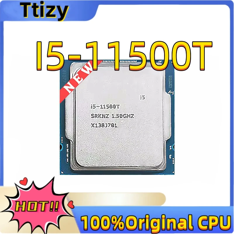 NEW Core i5-11500T CPU 14nm 6 Cores 12 Threads 1.5GHz 12MB 35W 11th Generation Processor LGA1200 for Z490 motherboard i5 11500T