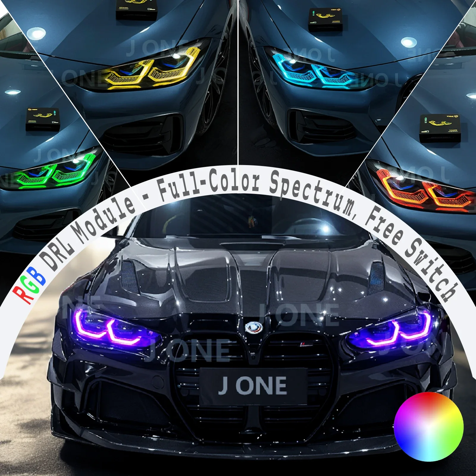 For BMW 4 Series M3 M4 2020-2023 G22 G23 G26 G82: RGB DRL Module, Full Spectrum DRL with Phone App Control & Customizable Modes