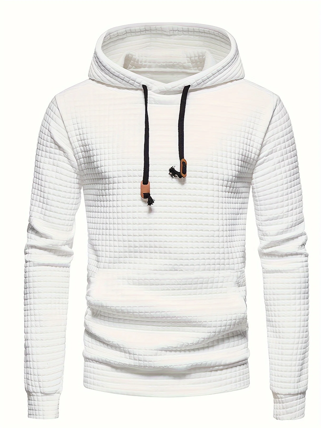 

Autumn and Winter New Men's Hoodie with Pocket Pullover, Waffle Fabric Sports and Leisure Outdoor Top Coat