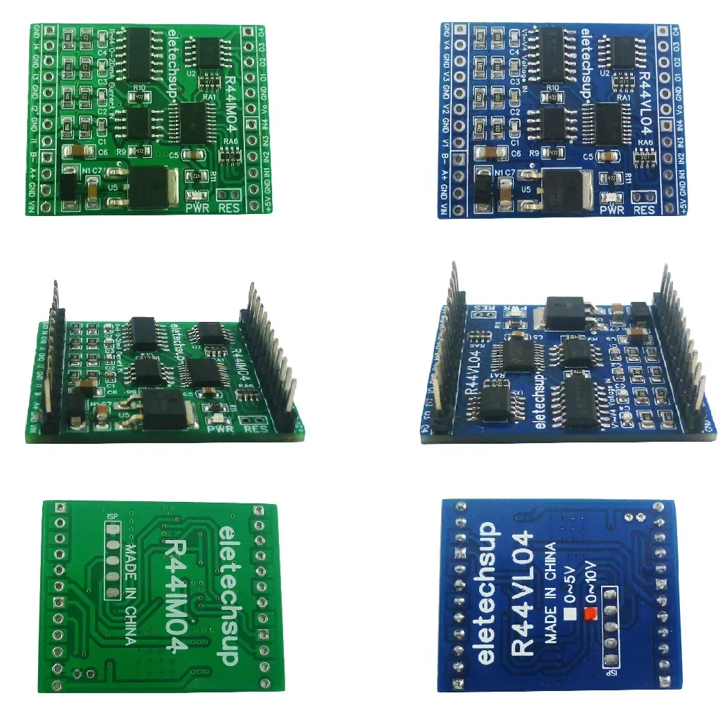 RS485 Analog Digital IO Module 12CH 12V 24V 4AI-4DI-4DO PLC Remote I/O Board Modbus RTU 01/02/03/04/05/06/15/16 Function Code