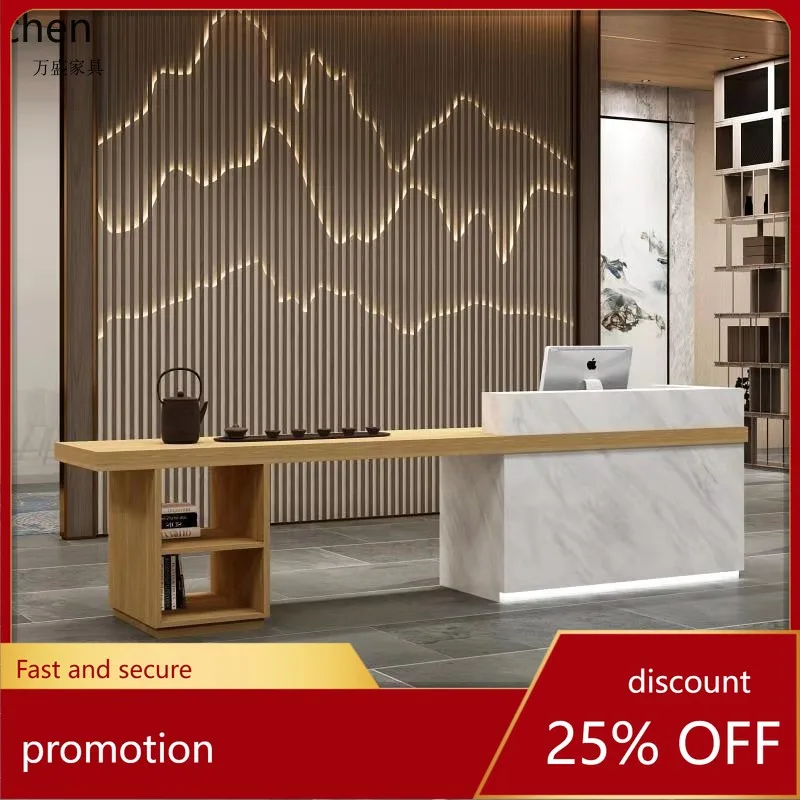 

HXL Кассовая стойка Чайный домик Имитация мрамора Стойка регистрации салона красоты