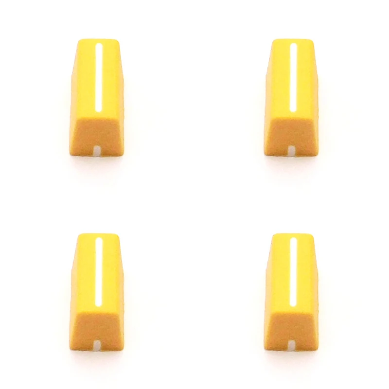 QK 4 piezas de tapas para perillas de fader para Pioneer DDJ-SX SZ Rane 61 62 64 68 Denon Numark Traktor AMARILLO