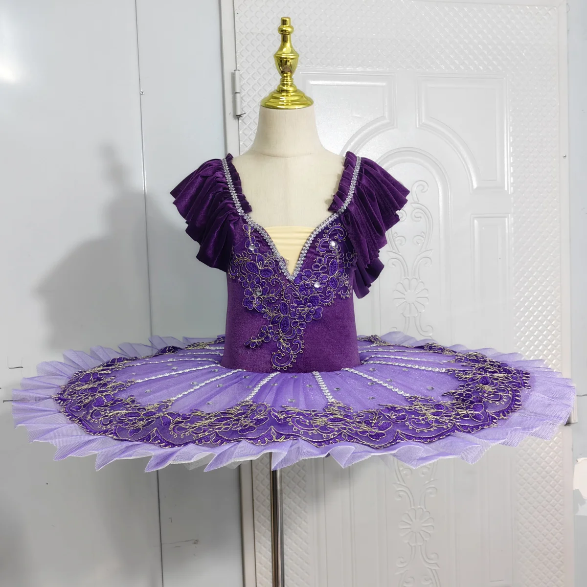 Panqueca de cisne infantil tutu, fantasia de champanhe, vestido de bailarina profissional, roupa de menina, criança, 2024