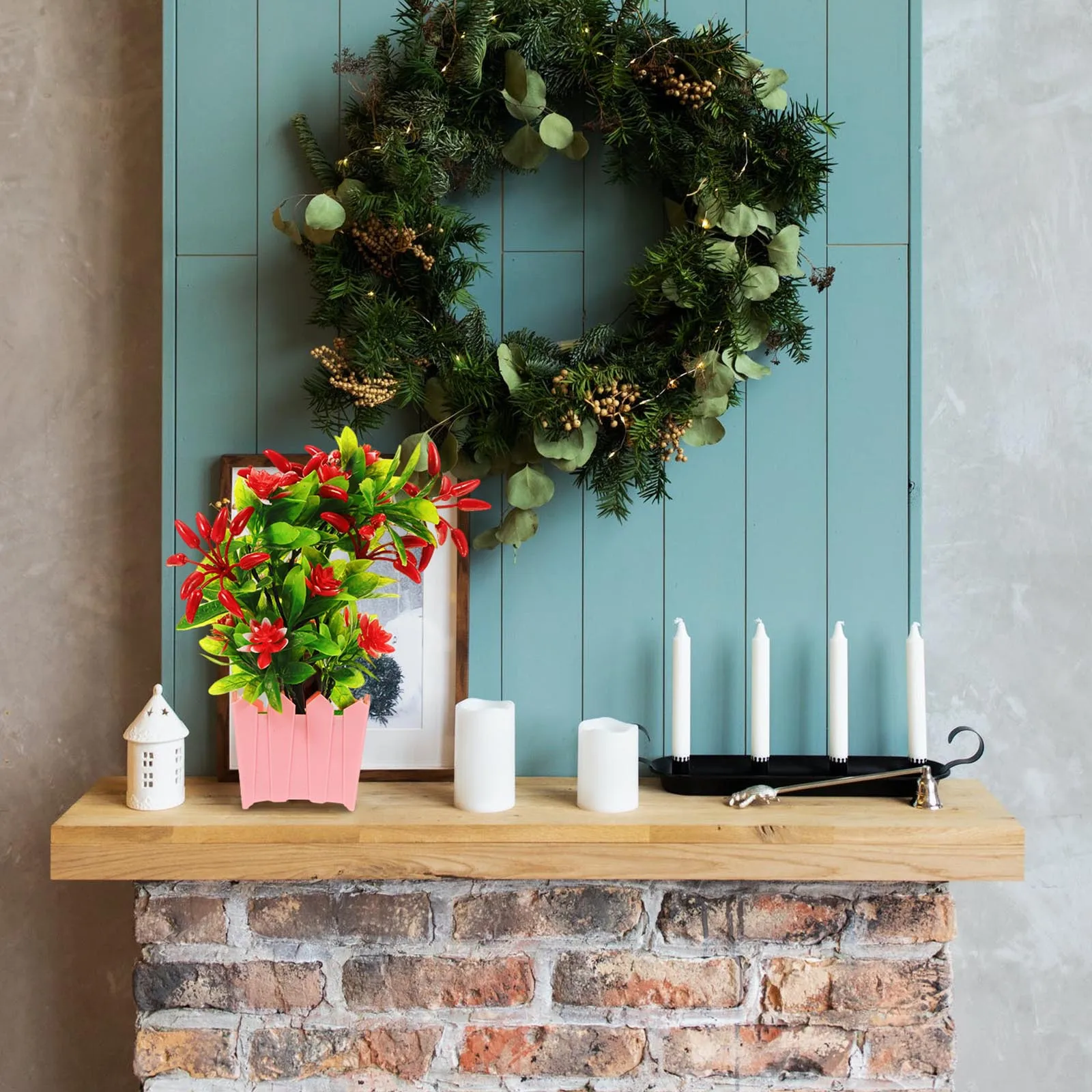 

1pc Simulation Potted Ornament Bright Color Fine Texture Artificial Chili Flowerpot For Home Office Desktop Decor Plastic Chili