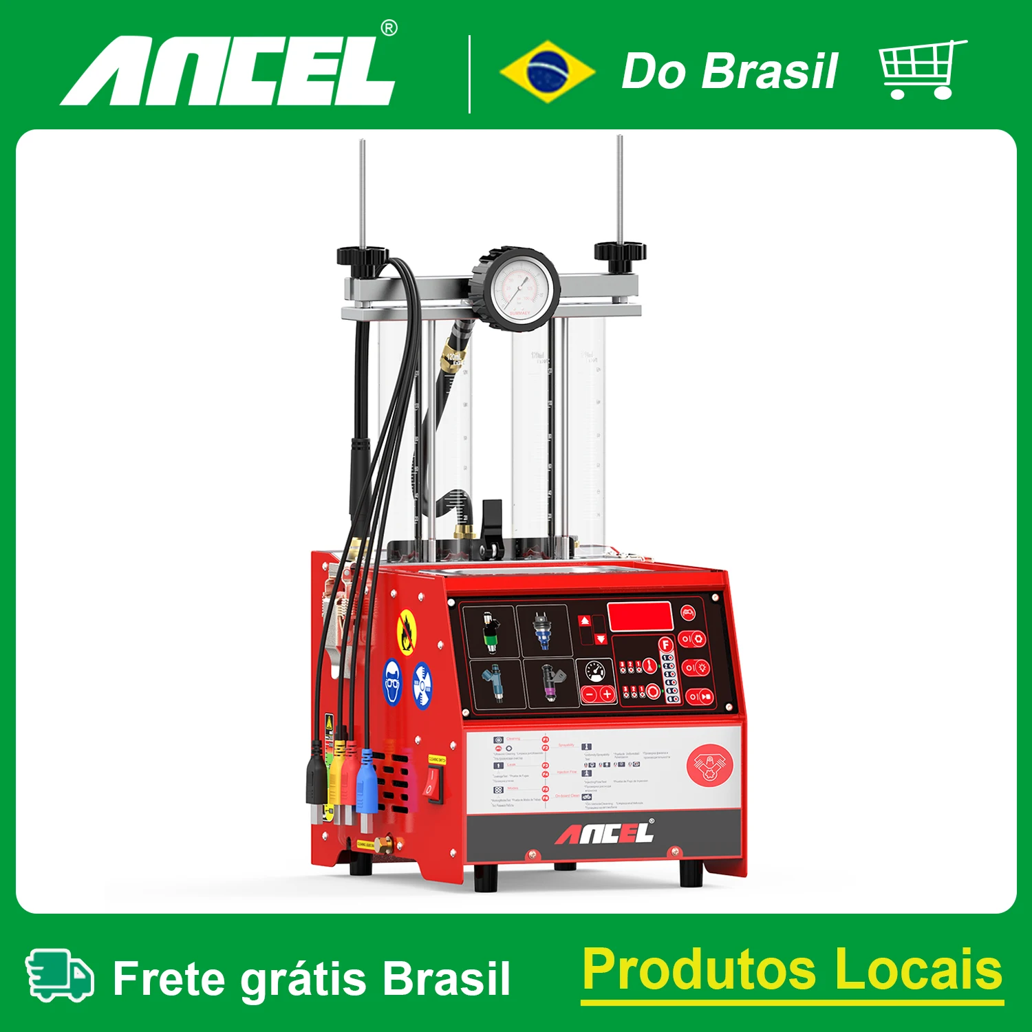 ANCEL AJ400 4 Cylinder Fuel Injector Tester 110V/220V Automotive Cleaning Machine Ultrasonic Injection Systems Cleaning Tools