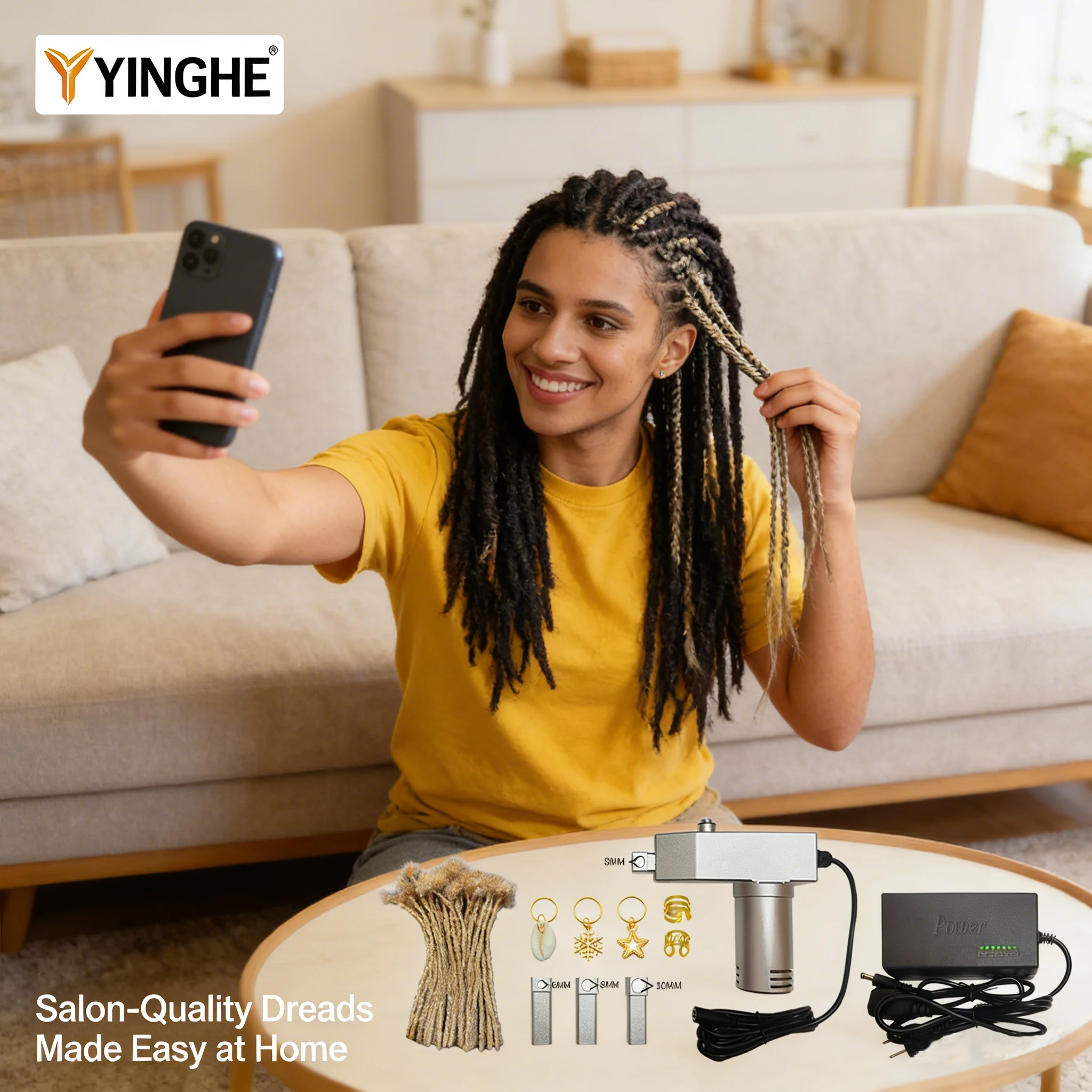 

Upgrade Electric Braiding Machine - Portable Crochet Tool With 6 Heads For Instant Dreadlock & Hair Braiding