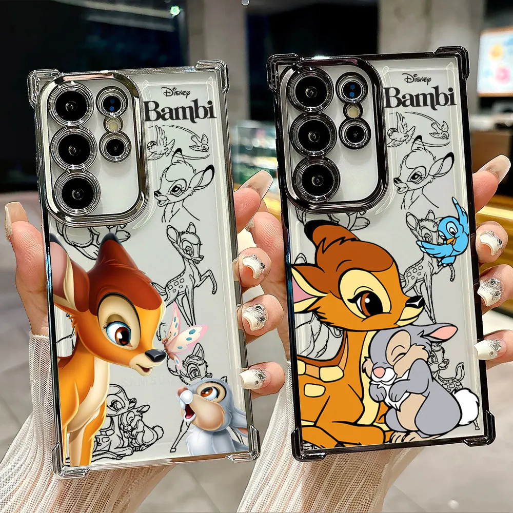 

Disney Bambi Deer Silicone Case For Samsung Galaxy S26 S25 S26Ultra Edge S24 S23 S22 Plus S21 Ultra FE 5G Shockproof Phone Cover