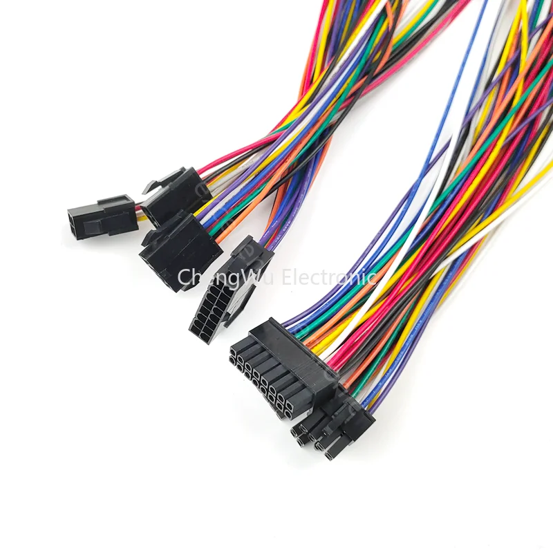 2PCS Black 5557/5559 4.2mm Length 30CM 4P/6P/8P/10P/12P/14P/16P/18P/20P/22P/24Pin Car Wire Harness Connector 1007-18AWG